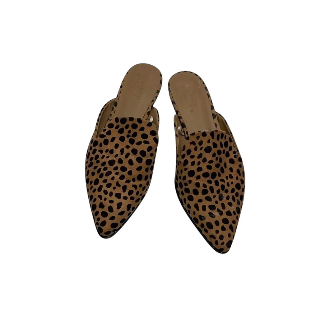 Loft Women’s Flats Size 7 Leopard Print Slide On Loft Outlet Comfortable 1066